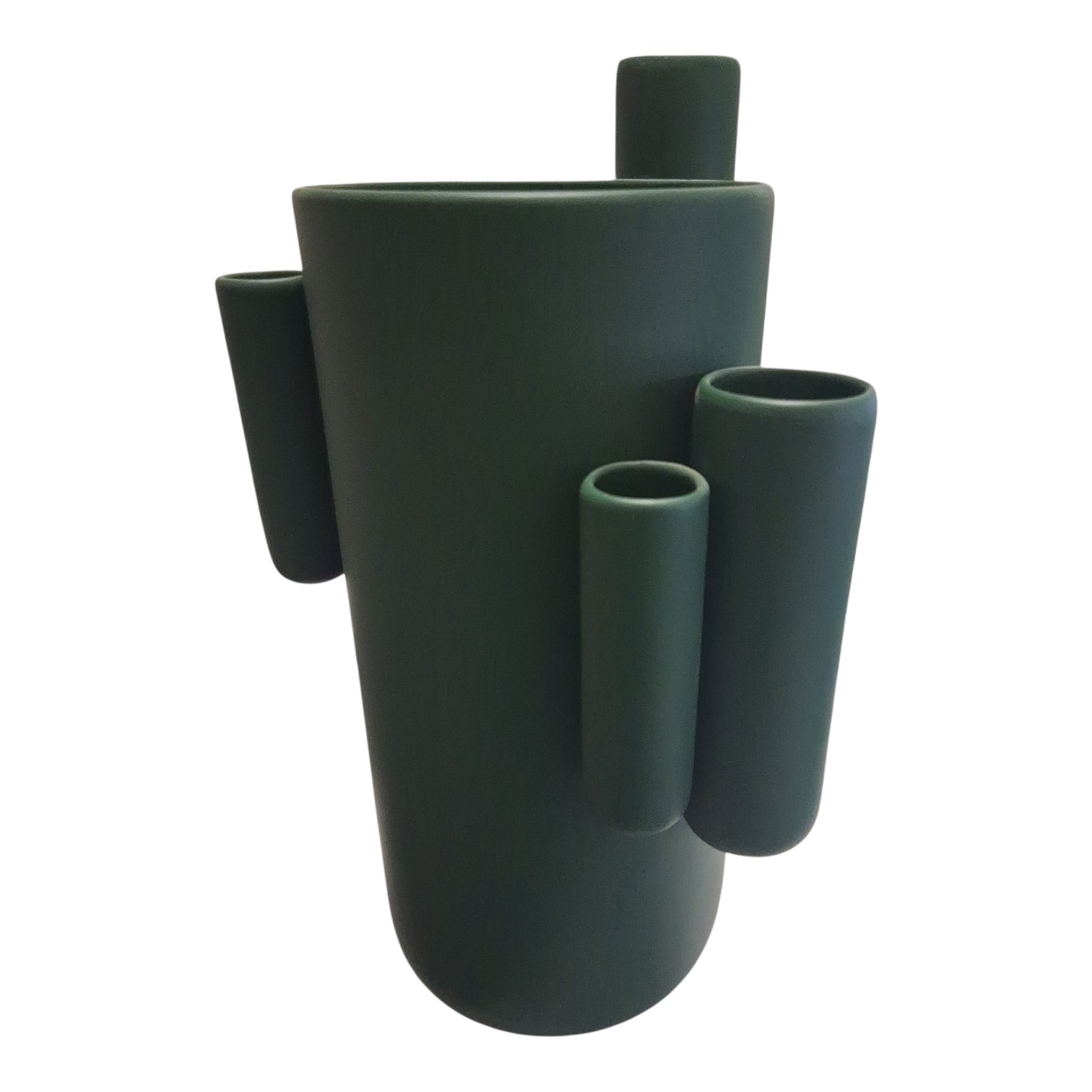 Calligaris Tubini vase céramique vert forêt mat 20x33,5h